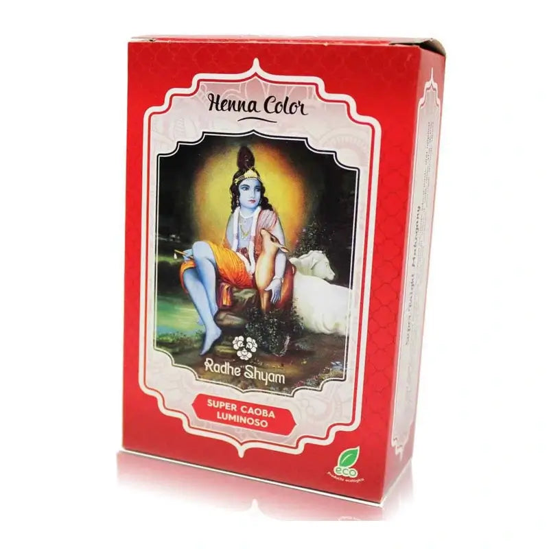 Radhe Shyam Henna v prášku Super Mahagón – žiarivý, 100 g