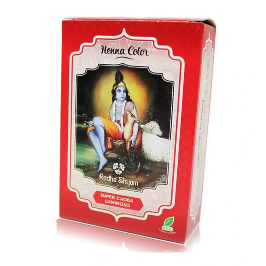Radhe Shyam Henna v prášku Super Mahagón – žiarivý, 100 g