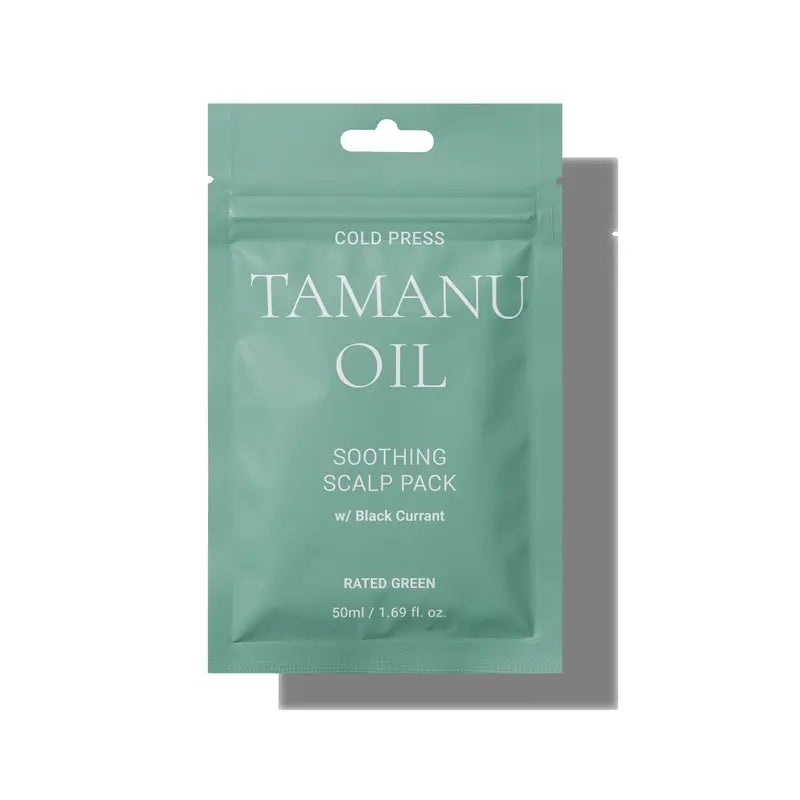 Rated Green – balenie upokojujúceho oleja z tamanu lisovaného za studena pre pokožku hlavy, 50 ml