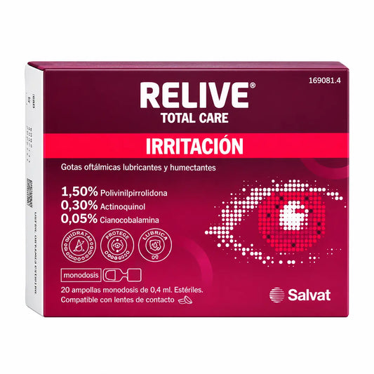 Relieve Total Care – sterilné očné kvapky, 20 jednorazových dávok po 0,4 ml