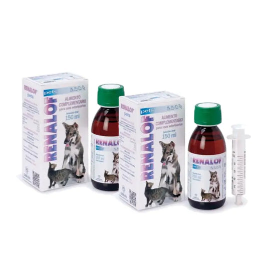 Renalof Pets Perorálny roztok – doplnkové krmivo pri ochoreniach obličiek, balenie 2 x 150 ml