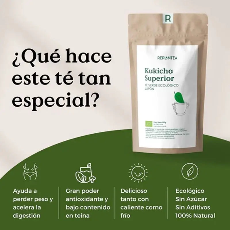 Replantea – ekologický zelený čaj Kukicha Superior, 100 g