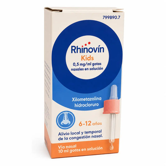 Rhinovin pre deti 0,5 mg/ml, roztok na kvapky do nosa, 1 fľaštička s objemom 10 ml