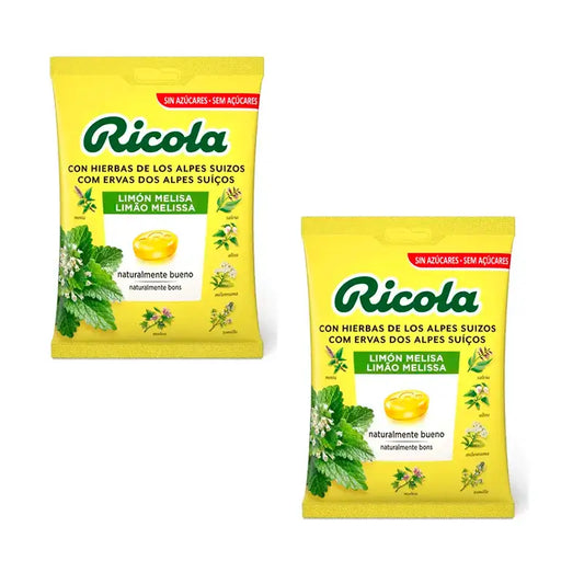 Ricola bezcukrové cukríky s príchuťou citróna, balenie 2 x 70 g