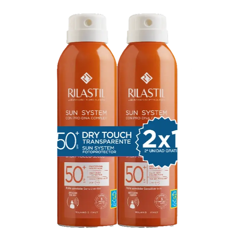 Rilastil Sun System Duplo Dry Touch SPF 50, 2 x 200 ml 