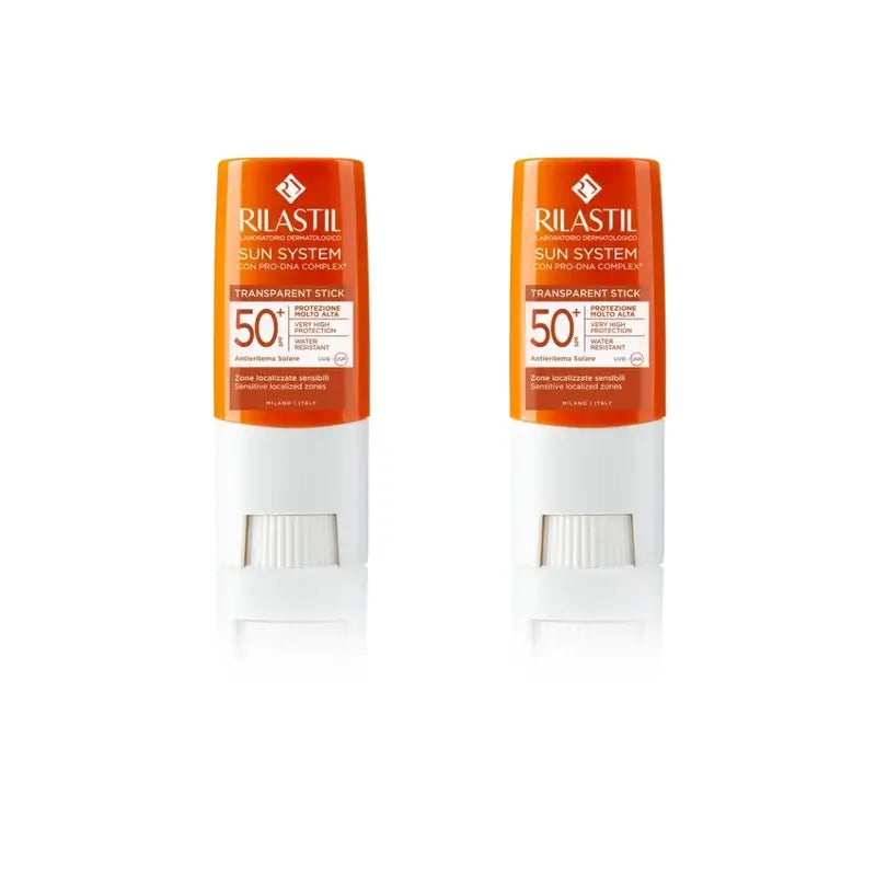 Rilastil Sun System Spf 50+ Stick Transparent, 2X8,5 Gr