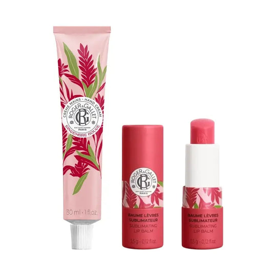 Roger & Gallet Gingembre Rouge – sada: krém na ruky + balzam na pery