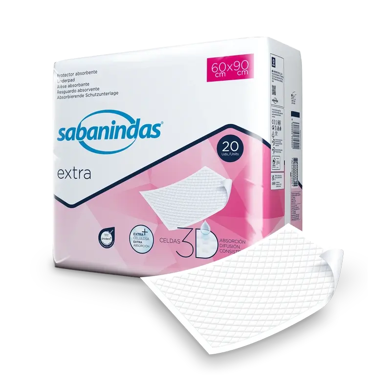 Sabanindas Extra – ochranné absorpčné podložky Maxi 60 × 90 cm, 20 kusov