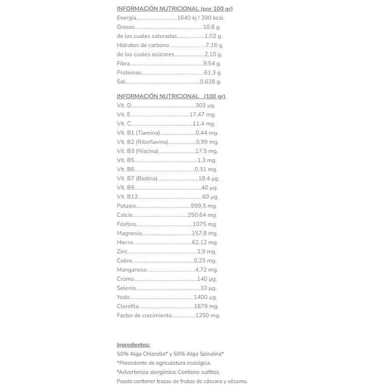 Salud Viva – Zmes chlorelly a spiruliny v prášku, 125 g, bio 