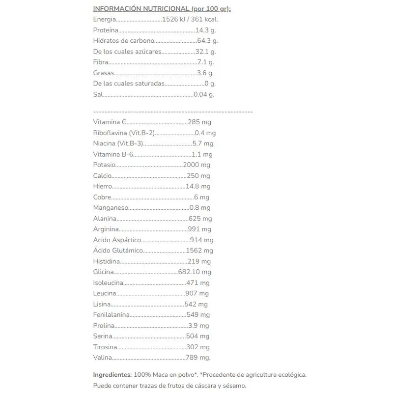Salud Viva Maca Premium v prášku 200 g. Bio Sg S/A Vegánsky 
