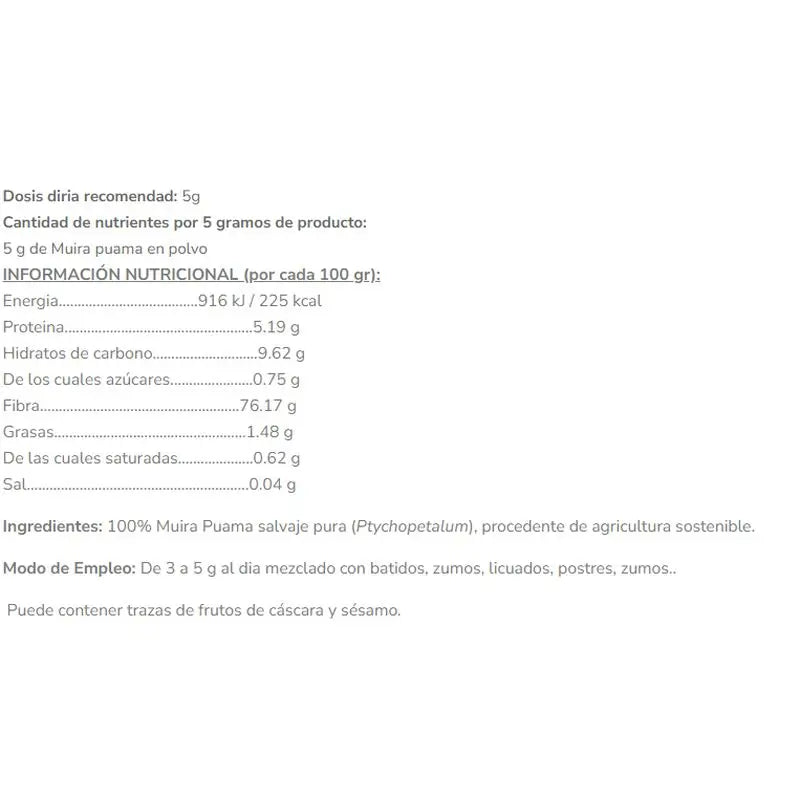 Salud Viva Muira Puama, 125 g