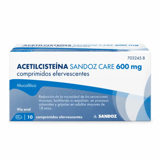 Acetylcysteín Sandoz Care – mukolytikum 600 mg, 10 šumivých tabliet