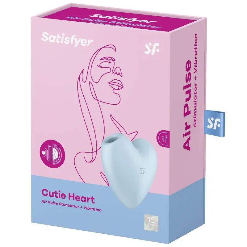 Satisfyer Air Pulse Cutie Heart – stimulátor a vibrátor – modrý