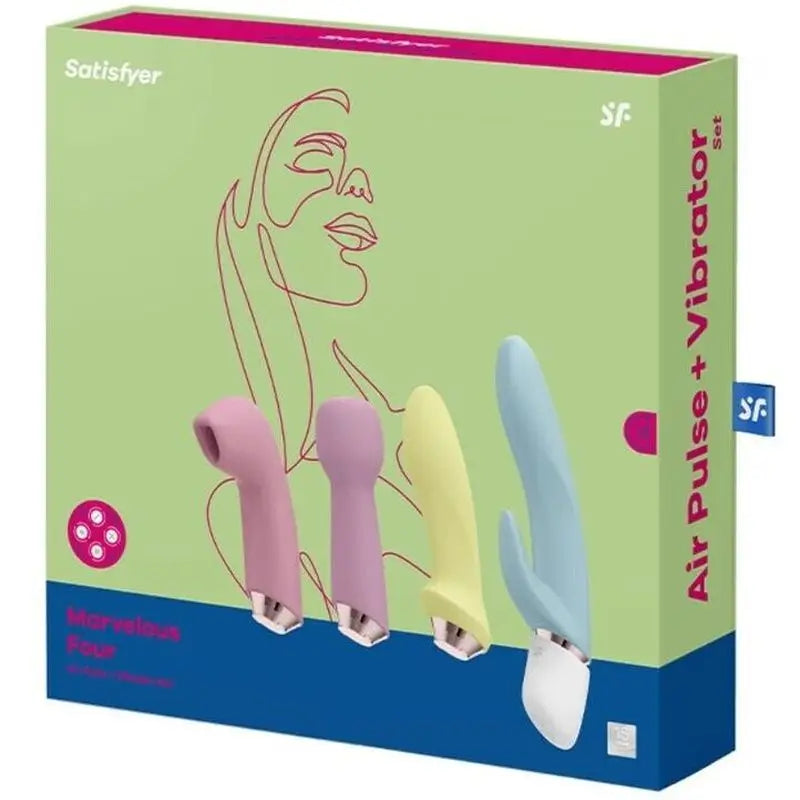 Satisfyer Air Pulse Marvelous Four – sada vibrátora a sacieho zariadenia