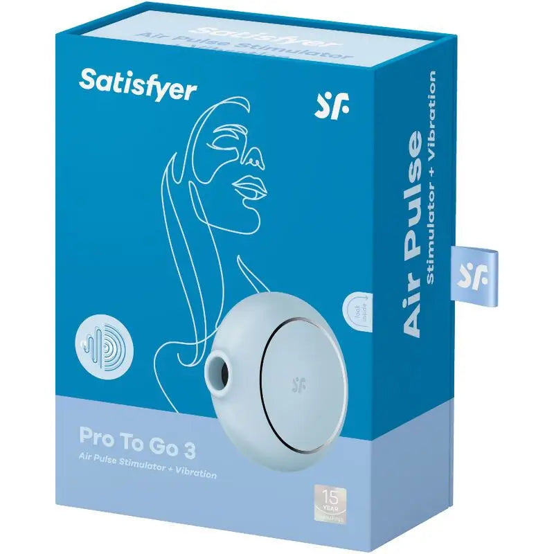 Satisfyer Air Pulse Pro To Go 3 – dvojitý stimulátor a vibrátor – modrý