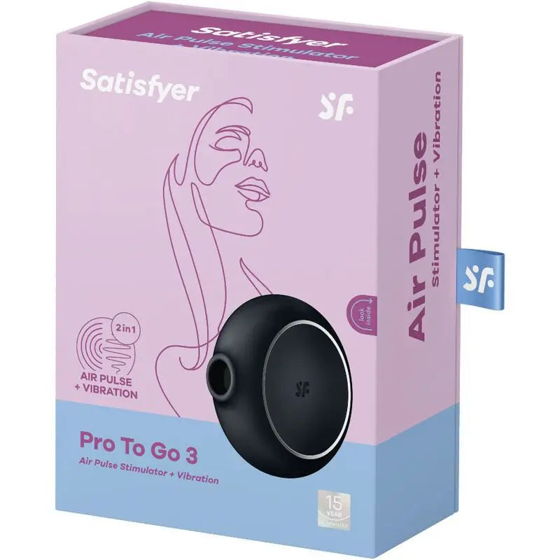 Satisfyer Air Pulse Pro To Go 3 – stimulátor a dvojitý vibrátor – čierny