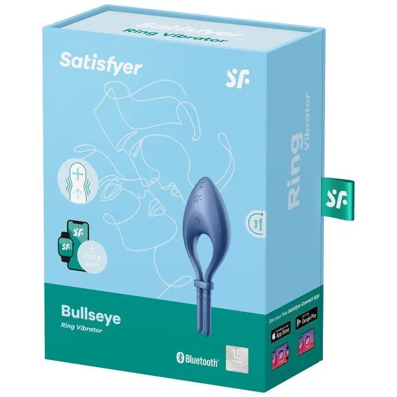 Satisfyer Connect Bullseye – vibrujúci prsteň s aplikáciou – modrý