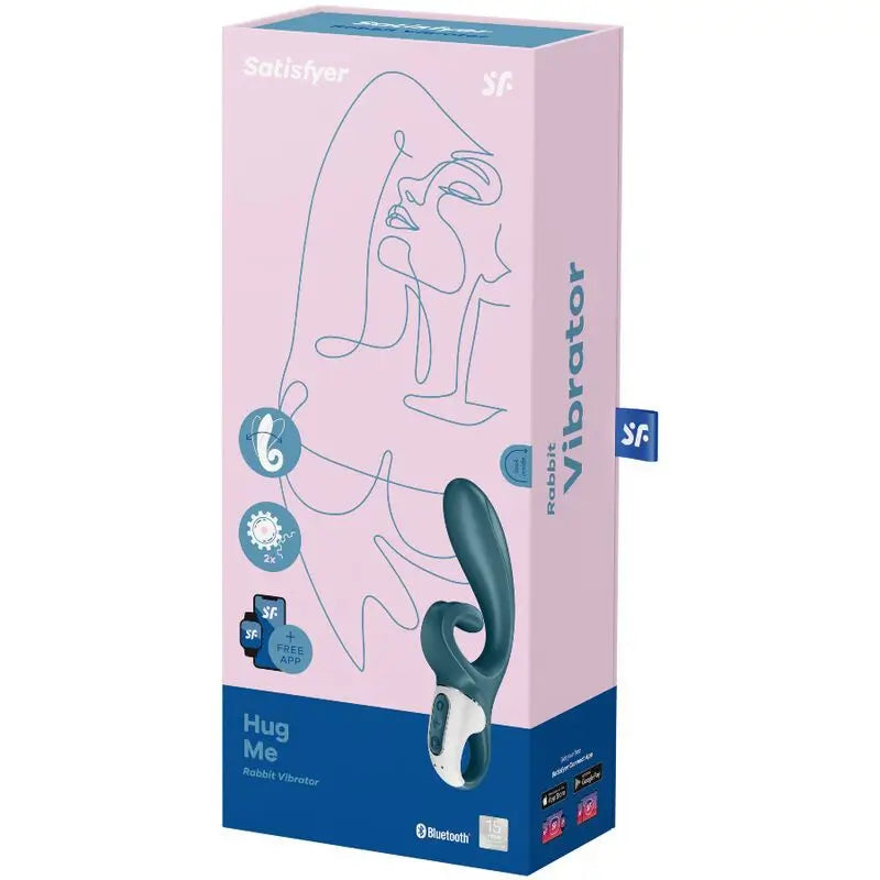 Satisfyer Connect  Hug Me – vibrátor typu „rabbit“ s aplikáciou – modrý