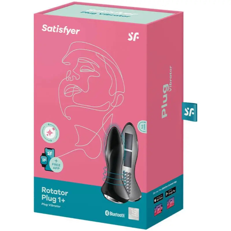 Satisfyer Connect  Rotator Plug 1+ Plug – vibrátor ovládaný cez aplikáciu – čierny