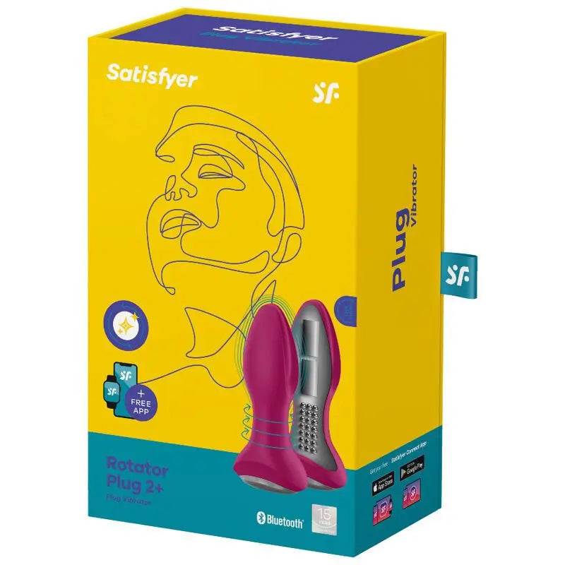 Satisfyer Connect Rotator Plug 2+ – vibrátor s aplikáciou – červený