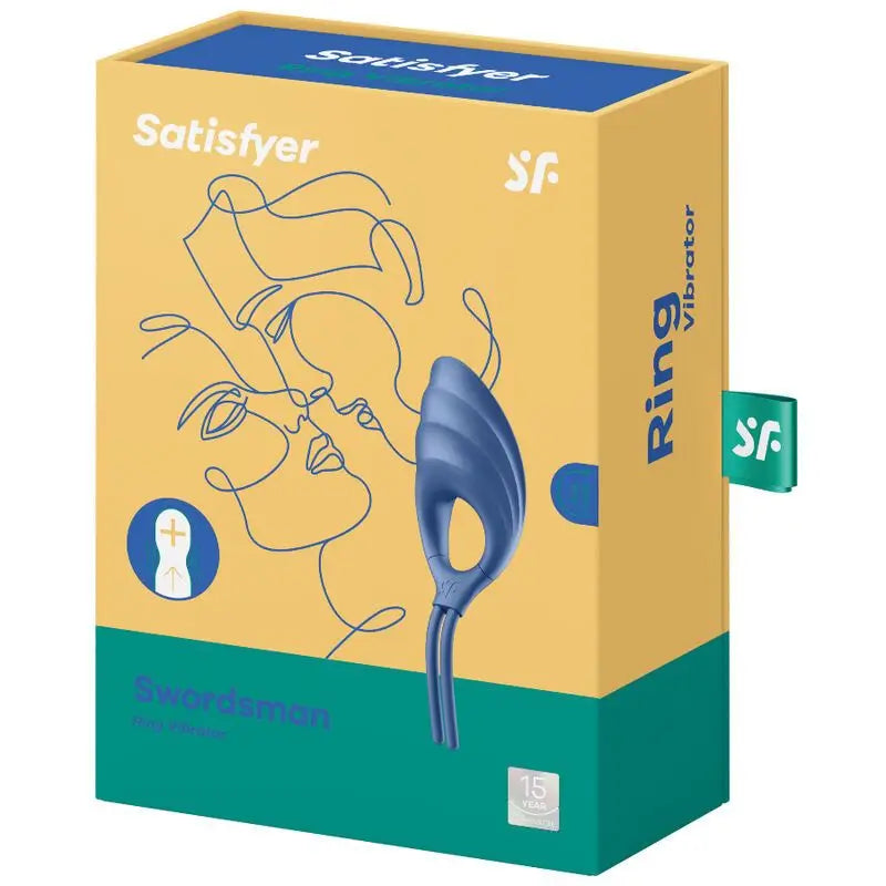 Satisfyer Ring Swordsman – vibrujúci prsteň – modrý