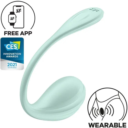 Satisfyer Smooth Petal – stimulátor bodu G, zelená farba, voda, bezplatná aplikácia 