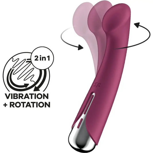 Satisfyer Spinning G-Sport 1 – rotačný vibrátor, červený 