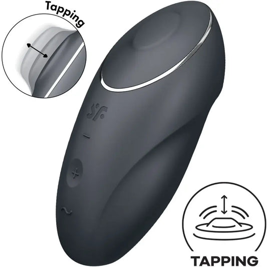 Satisfyer Tap & Climax 1 – vibrátor Lay-On, čierny 