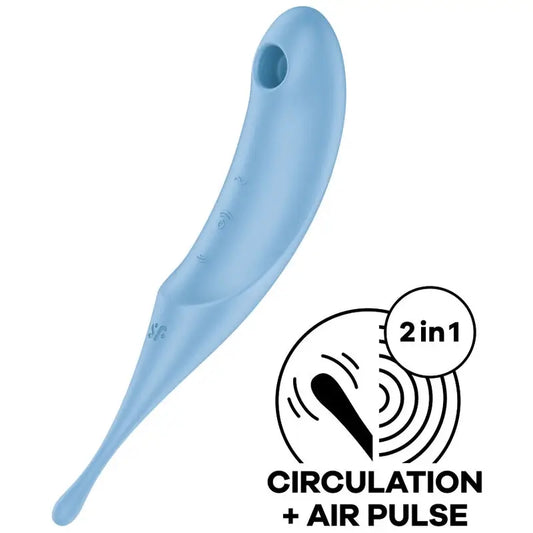 Satisfyer Twirling Pro – stimulátor a vibrátor, modrý 