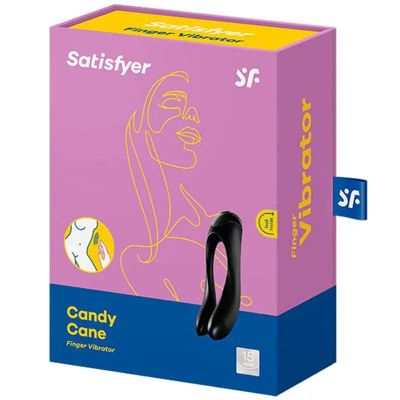 Vibrátor Satisfyer Candy Cane – čierny prstový vibrátor