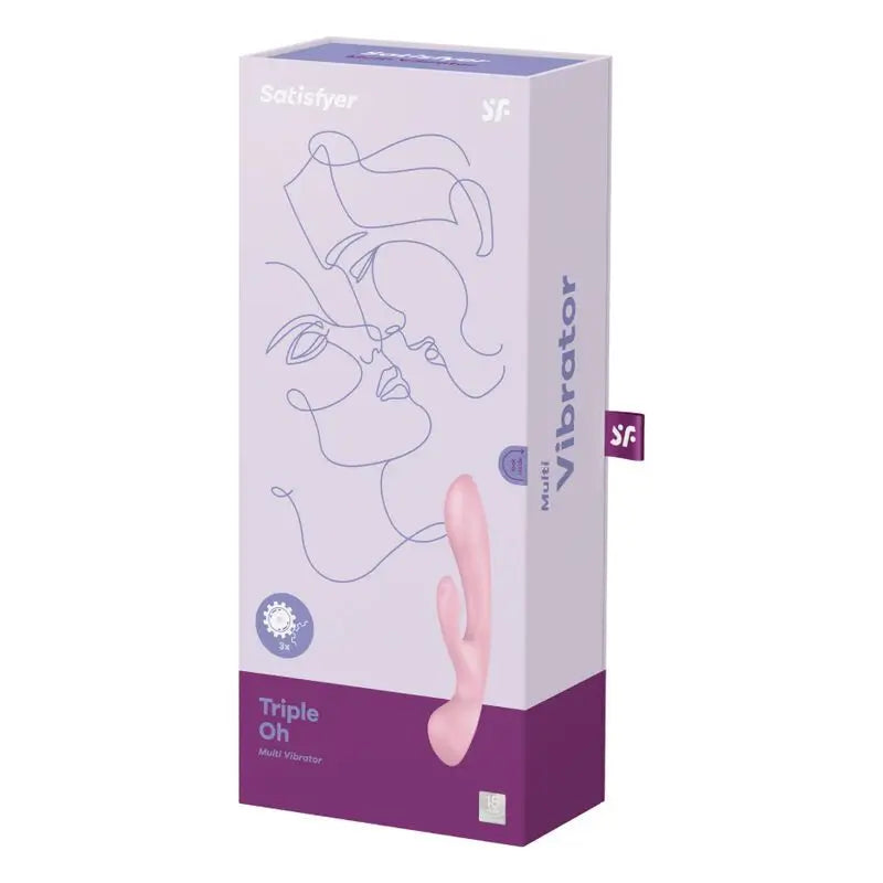 Vibrátor Satisfyer  Triple Oh – hybridný vibrátor – červený