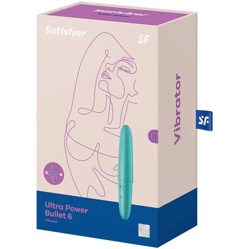 Vibrátor Satisfyer Ultra Power Bullet 6 – tyrkysová vibračná guľôčka