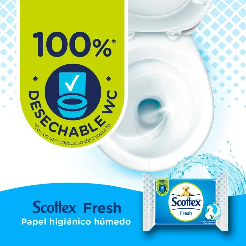 Scottex Fresh vlhký toaletný papier, 74 kusov