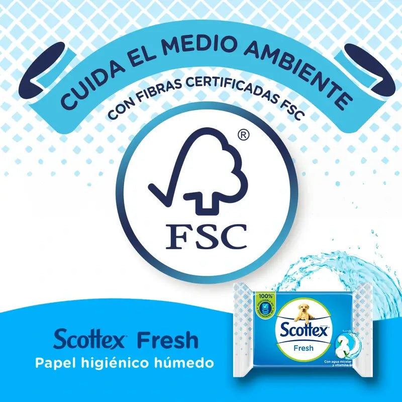 Scottex Fresh vlhký toaletný papier, 74 kusov