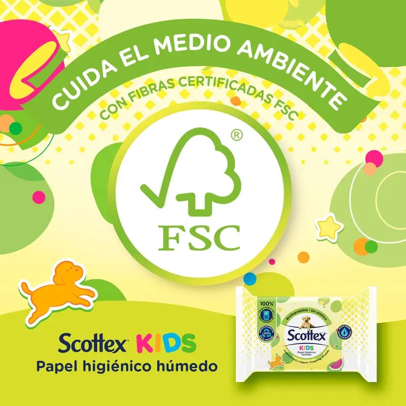 Scottex Junior vlhký toaletný papier, 74 kusov