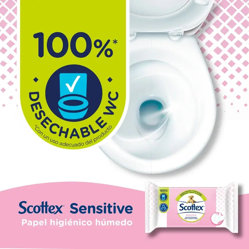 Scottex Sensitive vlhký toaletný papier, 38 kusov