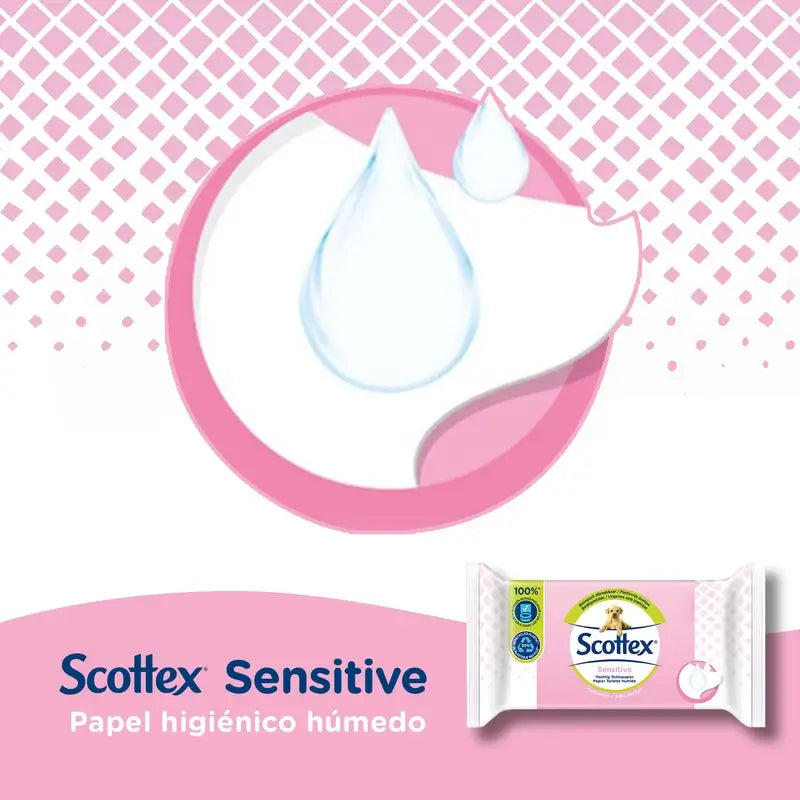Scottex Sensitive vlhký toaletný papier, 38 kusov