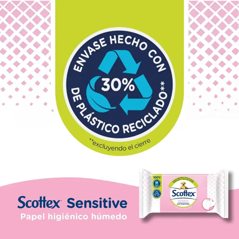 Scottex Sensitive vlhký toaletný papier, 38 kusov