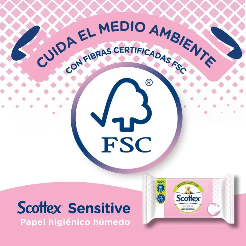Scottex Sensitive vlhký toaletný papier, 38 kusov