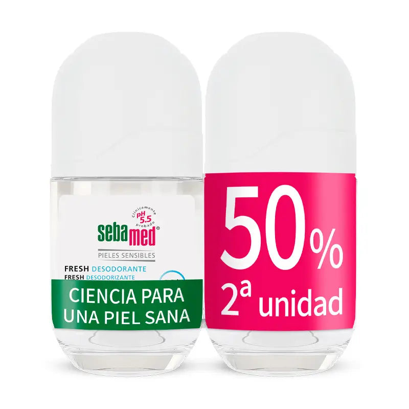 SEBAMED Deodorant Roll On Fresh, 2X50 ml
