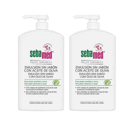 Sebamed gélová emulzia bez mydla s olivovým olejom 1000 ml, balenie po 2 ks