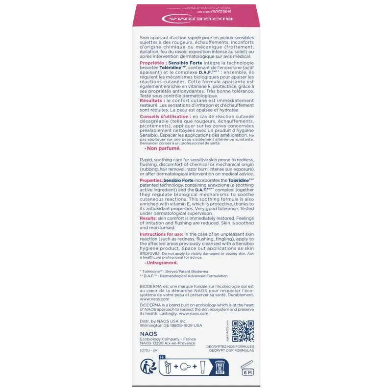 BIODERMA  Sensibio Forte Pleťová krém na citlivú / poškodenú pleť