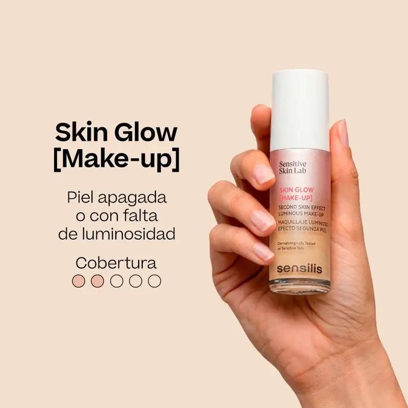 Sensilis Skin Glow Makeup Base – rozjasňujúci podklad pod make-up – odtieň Pêche Dore 05, 30 ml