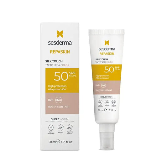 Sesderma Ochranný krém proti slnku SPF 50 na tvár s hodvábnym dotykom a farebným odtieňom, 50 ml