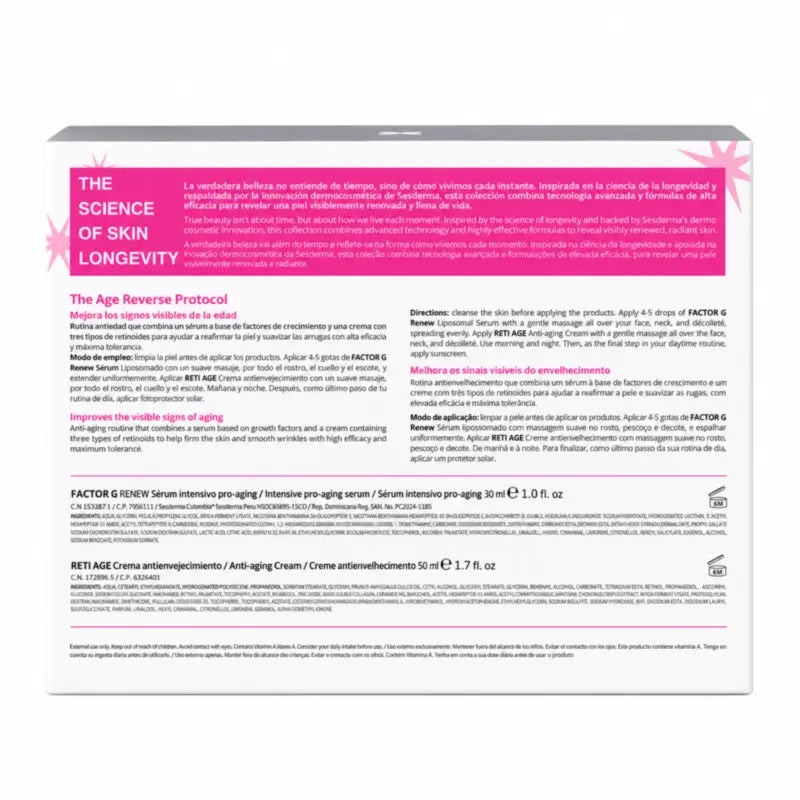 Sesderma The Age Reverse Protocol Pack Retiage Krém + Factor G Sérum