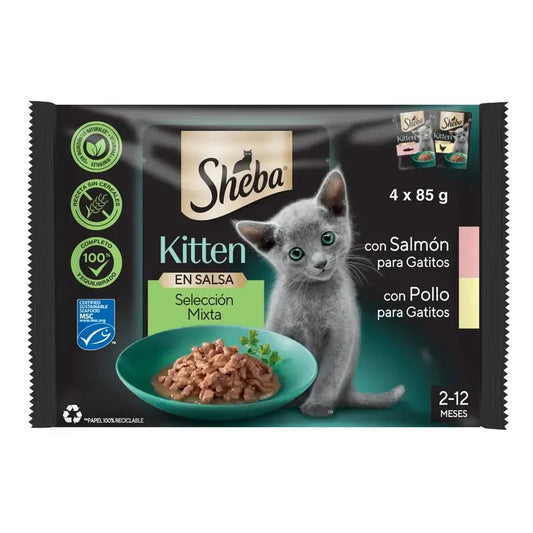 Sheba Kitten Pouch Mix pre mačky 13 × 4 × 85 g 