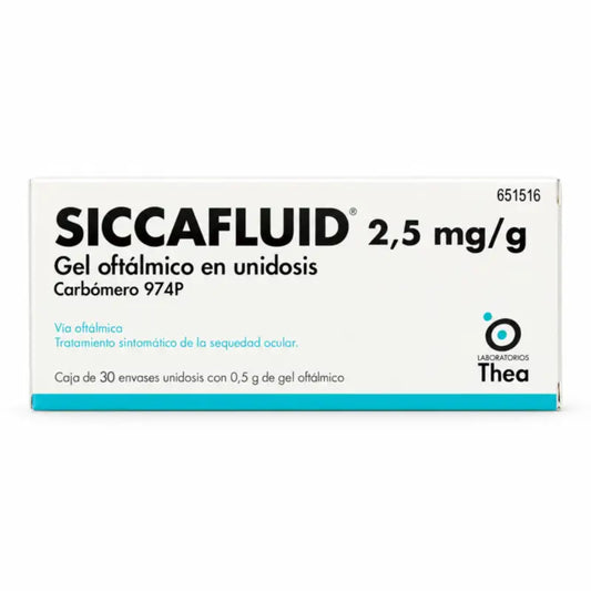 Siccafluid 2,5 mg/g oftalmický gél, 30 jednorazových dávok