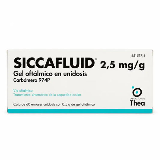 Siccafluid 2,5 mg/g oftalmický gél, 60 jednorazových dávok