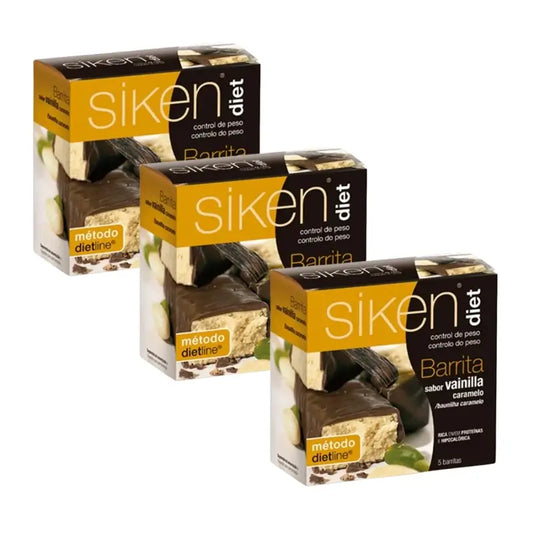 Siken Diet tyčinka s príchuťou vanilky a karamelu, balenie 3 x 5 kusov