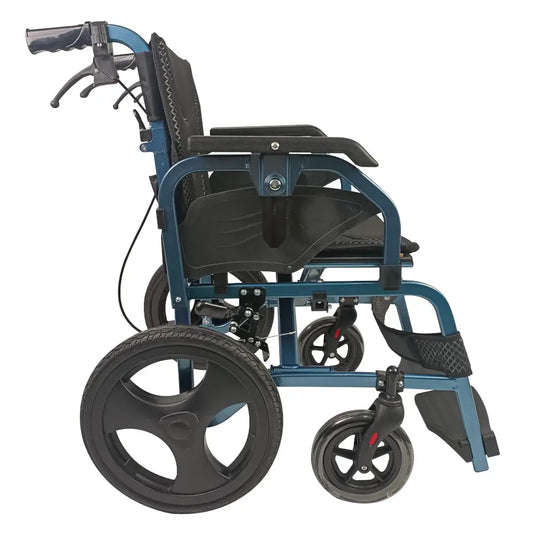 prepravný invalidný vozík z hliníka s polstrovaním, high-end, 43 cm
